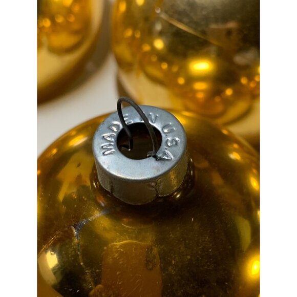 1960s Franke Glass Tree Ornaments Made In USA Gold Set of 12 Original Box - Picture 4 of 9